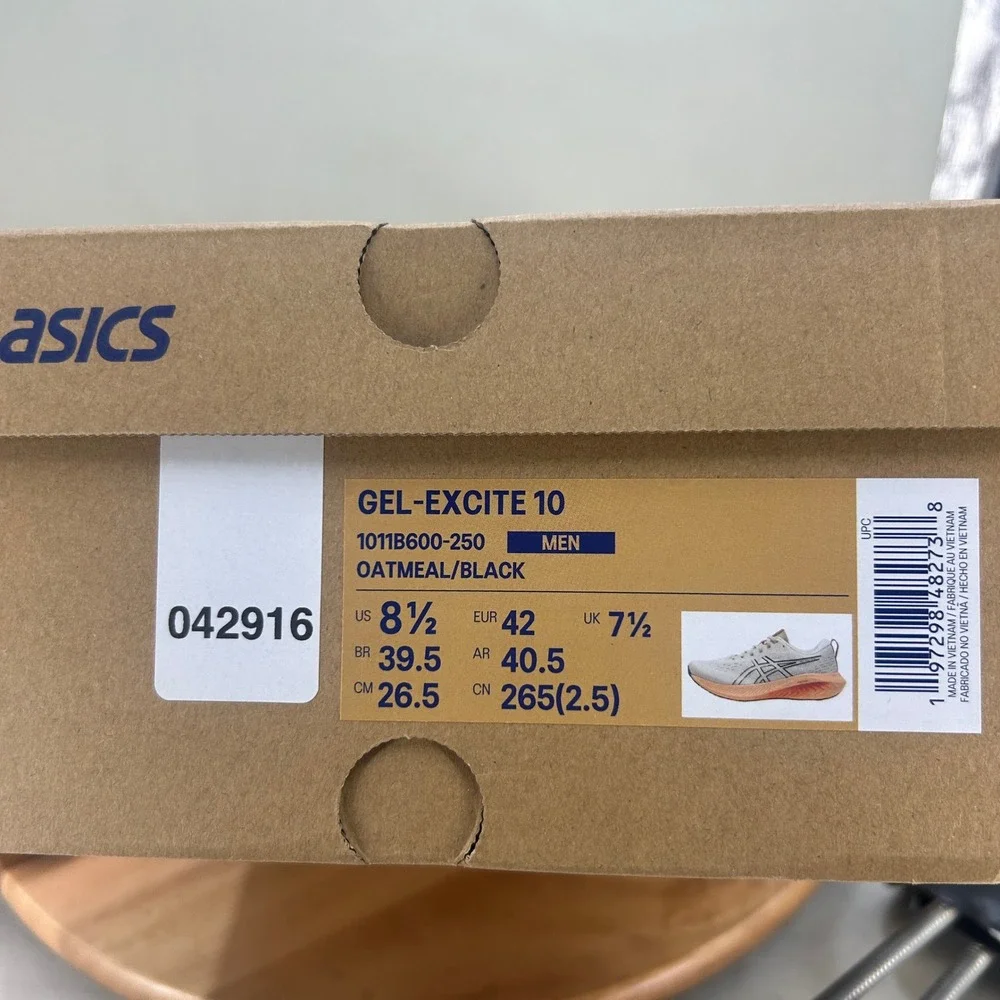 ASICS Gel-Excite 10 Mens Running Shoes Oatmeal Black 1011B600-250 Size 8.5